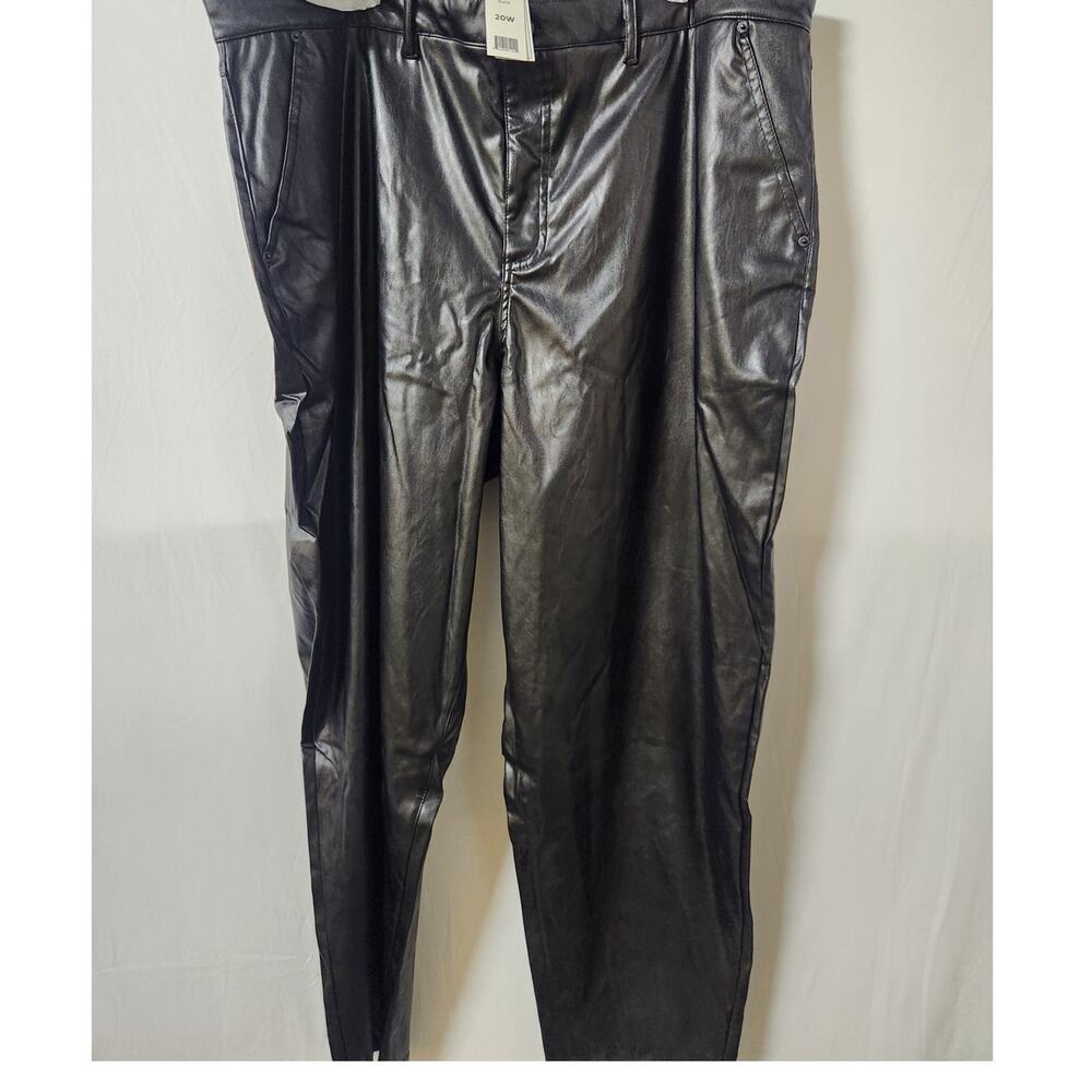 NWT Juicy Couture Black Faux Leather Pants Plus Size 18W High Rise Slim Leg
